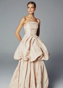 Evening dress floor balloon with corset