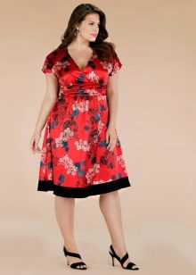 Red summer wedding dress for overweight