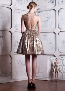 Short backless evening dress