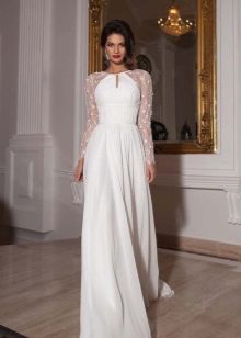 Wedding dress from the Crystal Design 2015 collection closed with sleeves