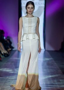 Straight evening dress from the 2014 Privee collection with Basques