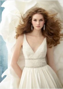 Wedding dress fully decorated with pearls