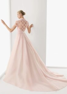 Wedding dress pink with lace