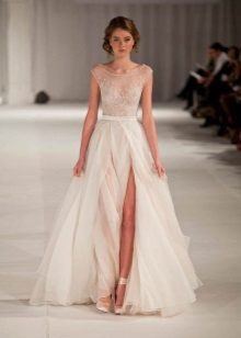 Straight Split Wedding Dress