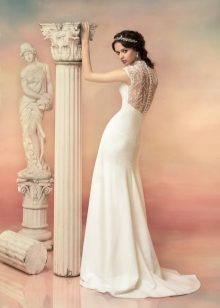 Straight Lace Back Wedding Dress