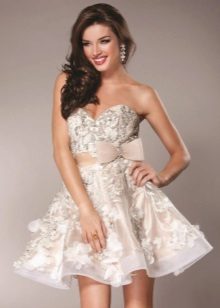 Evening cocktail beige dress for the New Year 2016