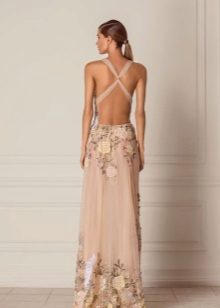 Full back evening prom gown
