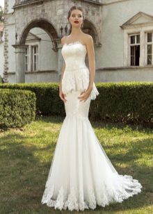 Mermaid Wedding Dress with Peplum