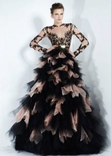 Svadobné dvojfarebné šaty