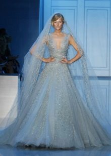Abito da sposa blu di Eli Saab
