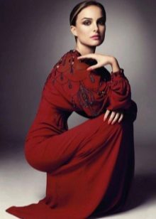 Red stars evening dress