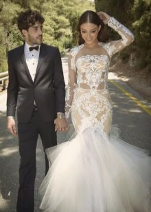 Čipky Ryby Svadobné šaty