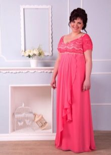 Full pink evening dress