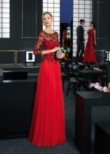 Red festive evening dress