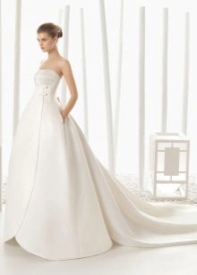 Satin Wedding Dress with Detachable Skirt