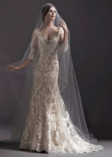 Ivory Lace Mermaid Wedding Dress