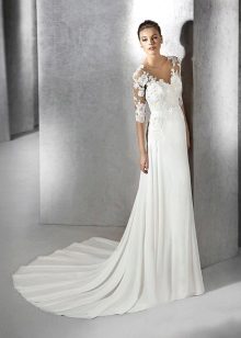straight sleeve wedding dress
