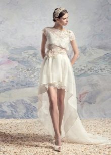 Short wedding dress with short sleeves