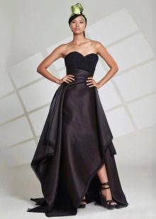 Short satin evening dress