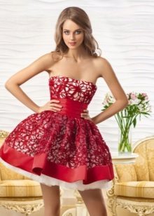 Evening lace dress red