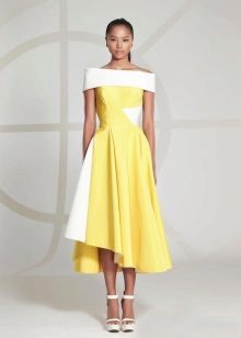 Short yellow evening dress
