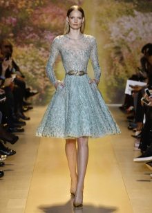 Light blue short evening dress