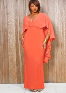 Coral evening dress for overweight