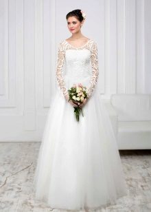 White Wedding Dress with Sleeves