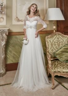 A-line wedding dress with a belt