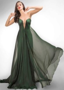 Green Sexy Deep Neckline Evening Dress