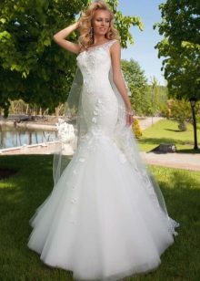 Wedding dress mermaid from Oksana Mukha with voluminous flowers