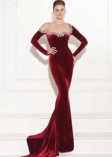 Evening velvet mermaid dress