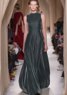 Minimalist gray velvet dress