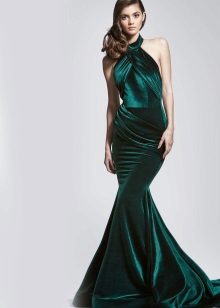 Green velvet dress