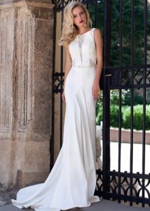 Wedding white with lace insert