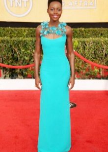 Turquoise dress in a bright shade of blue turquoise