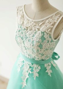 Turquoise dress with white
