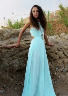 Delicate light turquoise dress