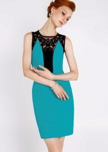 Turquoise dress with black