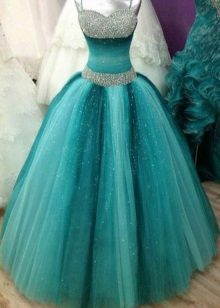 Puffy turquoise dress