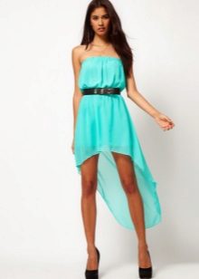 Turquoise dress on a tanned body