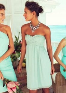 Shades of turquoise in dresses