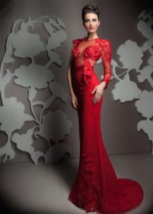 Lace Top Evening Dress