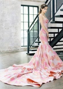 Mermaid evening dress with a train