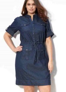 Kratka traper haljina za prekomjernu težinu