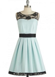 Blue and black dress