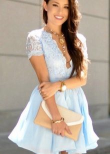 Blue delicate short dress