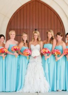 Blue bridesmaids dresses
