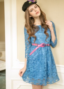 Pink strap for a blue dress