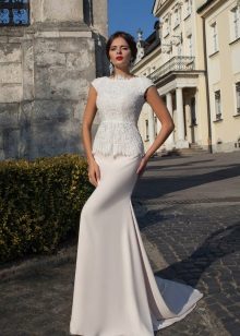 Straight Classic Peplum Wedding Dress